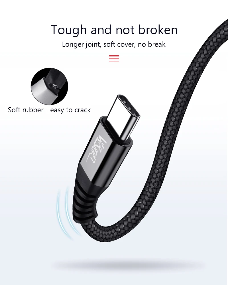 VVKing PD кабель для зарядки типа C-C кабель 1,2 м Быстрая зарядка для samsung huawei Xiaomi для MacBook PD3.0 type-C USB-C шнур для зарядки