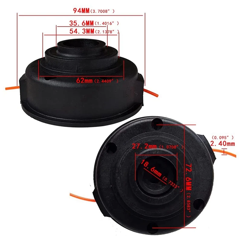 String Trimmer Head (10 mm x 1.25 mm) Knob Bumps for Homelite Ryobi MTD McCulloch Craftsman Toro ST155 ST165 ST175 | Инструменты