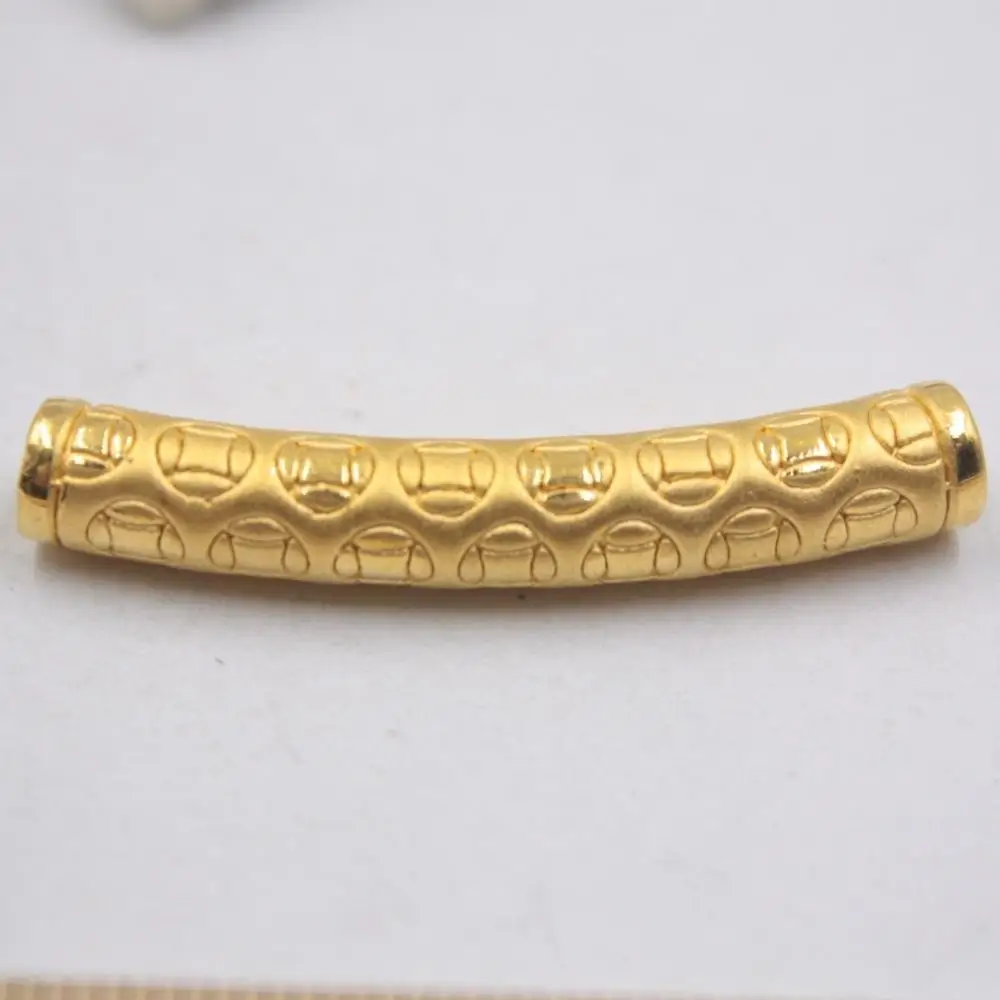 Твердая Подвеска 24K из желтого золота с 3D рисунком Монета на удачу, длинная трубка, бисер, вес 2-2,5 г, размер 39x6 мм, марка: 999