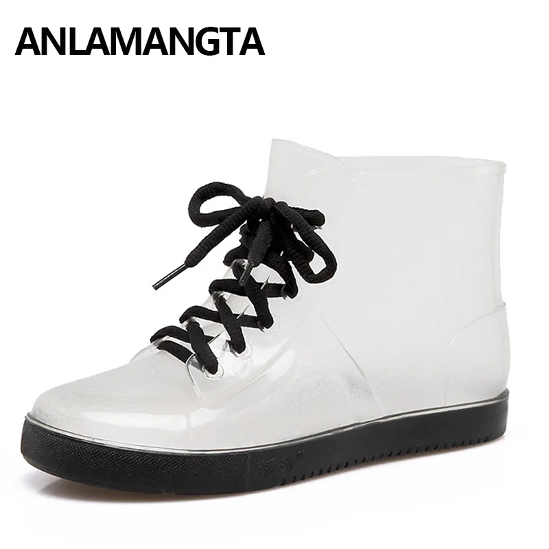 Женские резиновые сапоги Сезон весна-лето Повседневные на плоской подошве