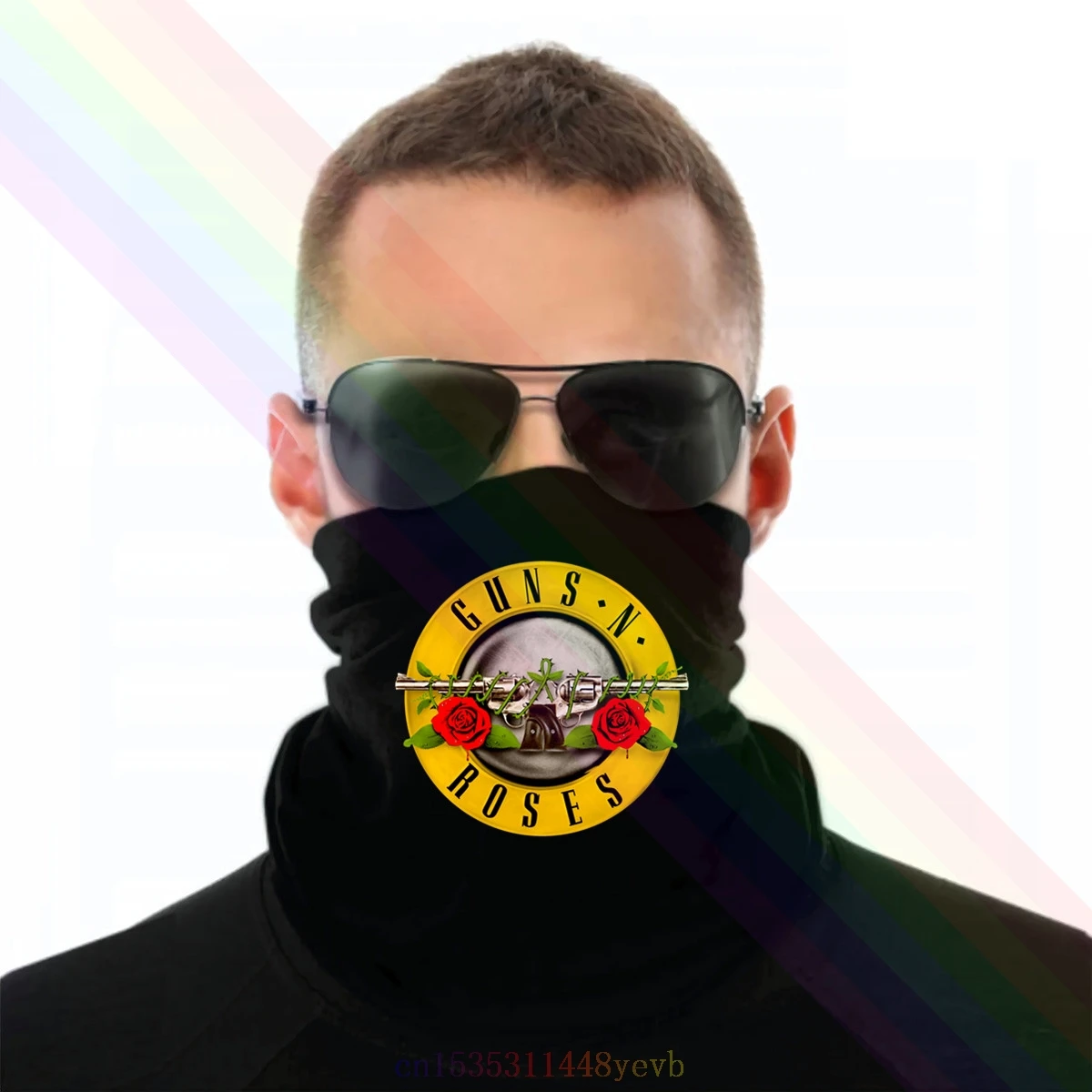 Винтажный Классический черный шарф-повязка Guns n'roses с логотипом черепа бандана
