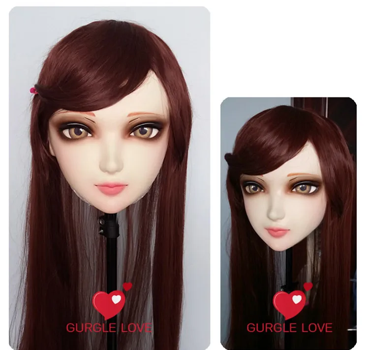 

(DM005) Женская милая девочка каучуковые полуголовы кигуруми BJD Маска Косплей японское аниме ролевая Лолита Реалистичная настоящая маска Тран...