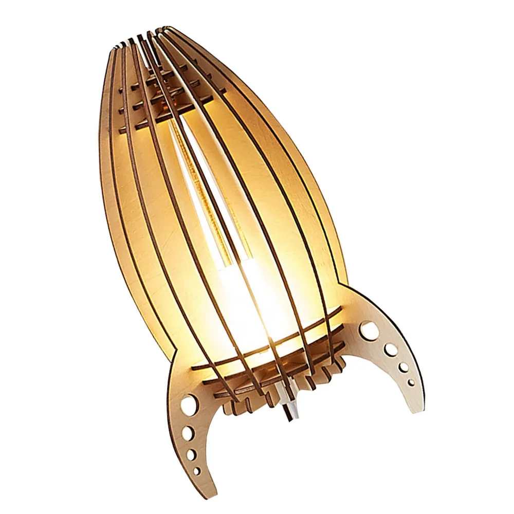 

1pc Small Night lamp Space Lamp Children Light Wooden Carved Lamp