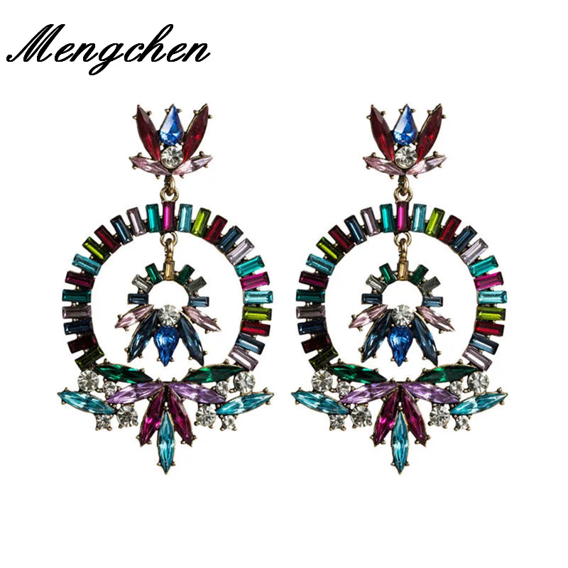 Богемные модные разноцветные смолы кристалл воды Висячие серьги капли для