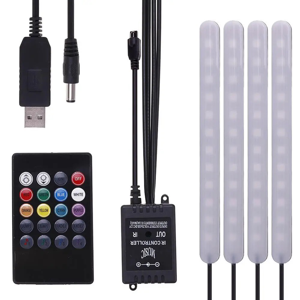 2019 атмосферное освещение автомобиля USB ножной свет/сигарета дистанционное