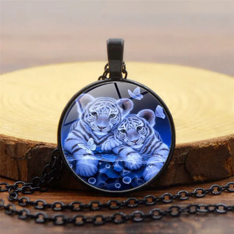 Ожерелье с изображением милой тигровой Совы 2019 модное ожерелье со стеклянной