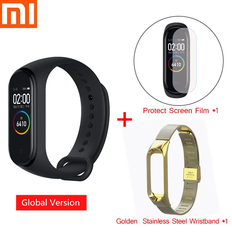 Mi Band 4 смарт-браслет Xiao mi спортивный фитнес-трекер Шагомер мониторинг сердечного ритма фитнес-браслет для xio mi Band 4 3 - Цвет: Global mi4 strap J