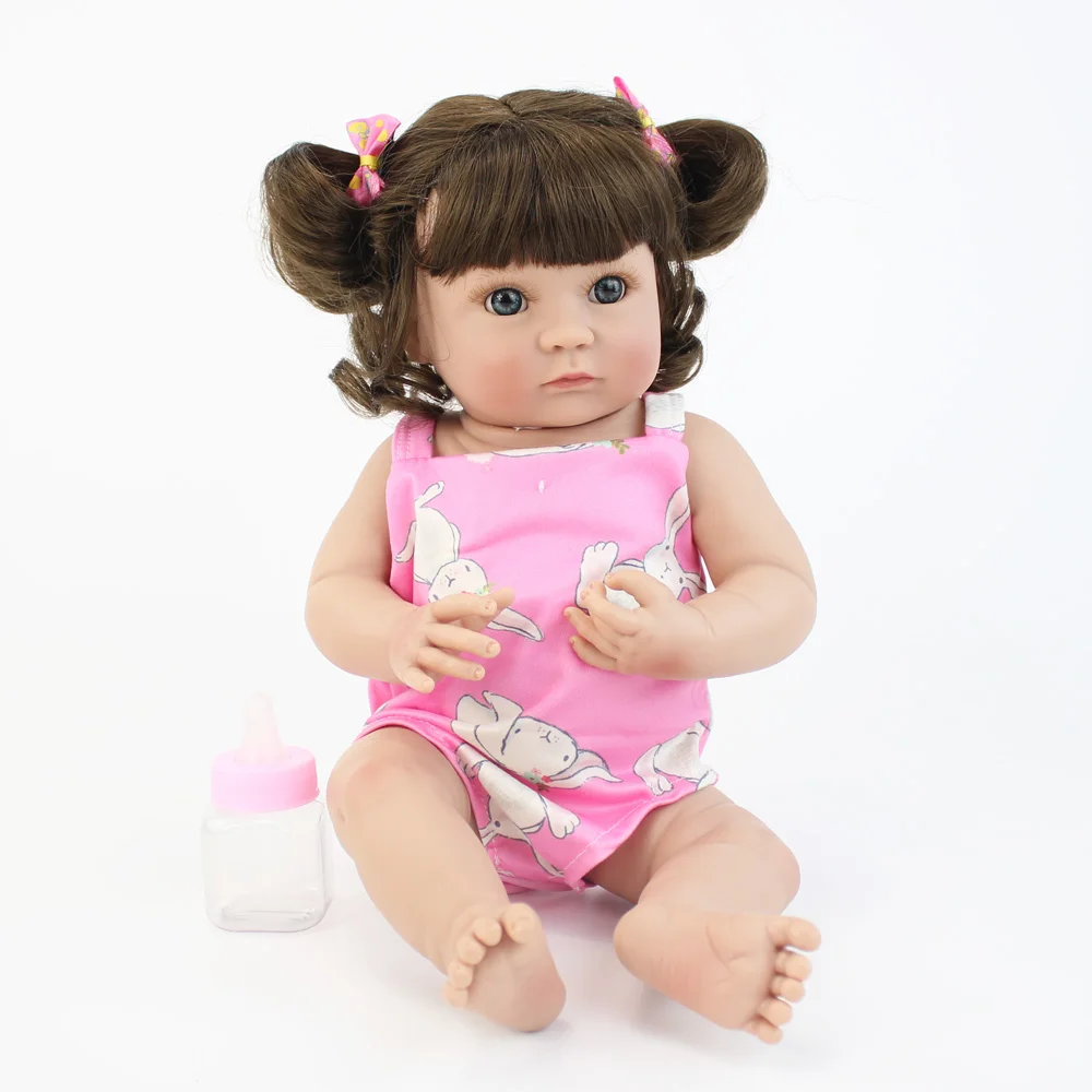40 см всего тела мягкого силикона виниловые Reborn Baby Doll игрушки 15 дюймов мини платье