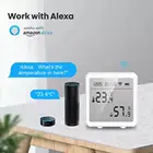 Умный термометр Tuya, Wi-Fi датчик температуры и влажности с ЖК-дисплеем и функцией оповещения, с поддержкой Alexa и Google Assistant