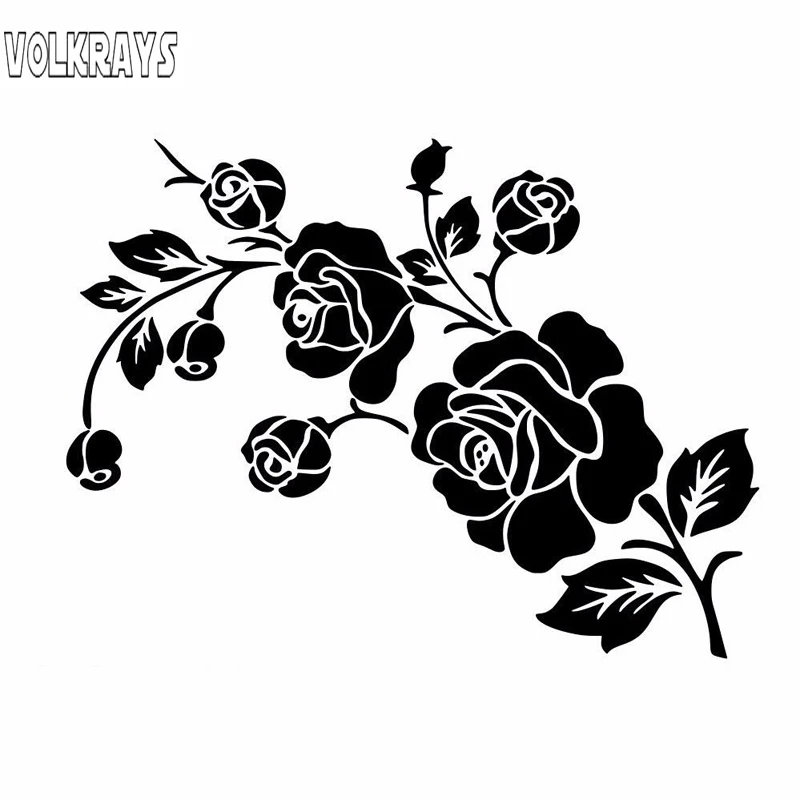 

Volkrays Personality Car Sticker Flower Accessories Reflective Waterproof Cover Scratches Sunscreen Vinyl Decal,11cm*16cm