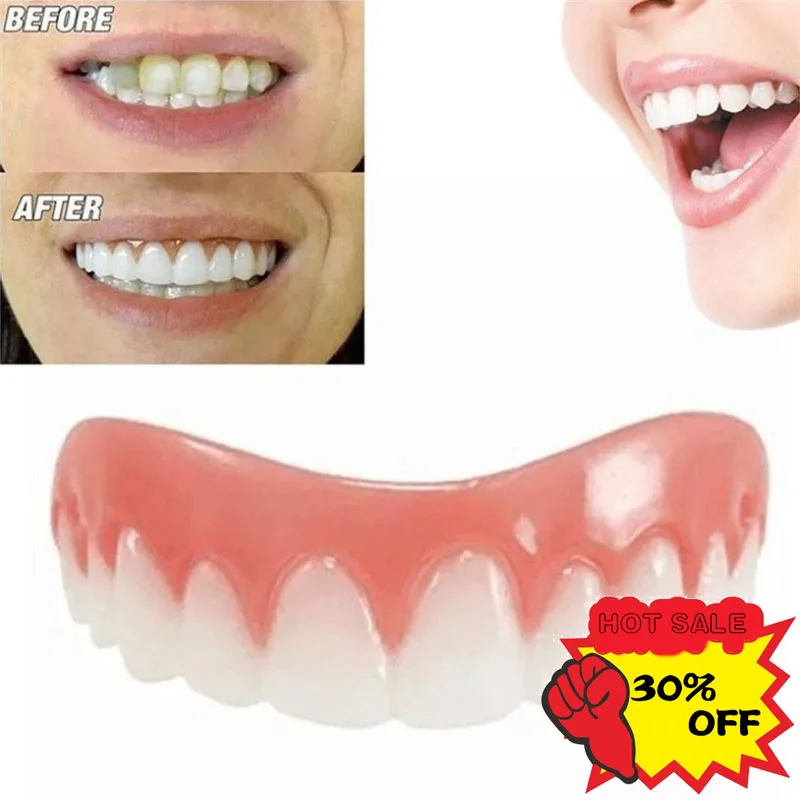 

1pcs Dental Veneers Comfort Fit Teeth Top Cosmetic Veneer One Size Fits All Denture Adhesives Tooth False denture teeth smile df