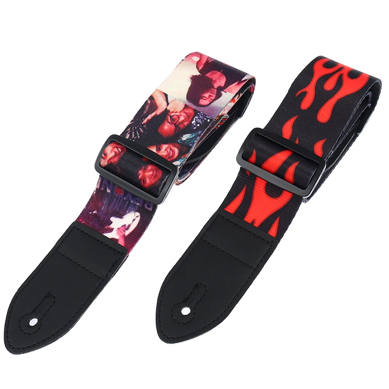 nylon gitarre strap für akustische elektrische gitarre und bass multi farbe gitarre gürtel einstellbare bunte druck nylon straps free global