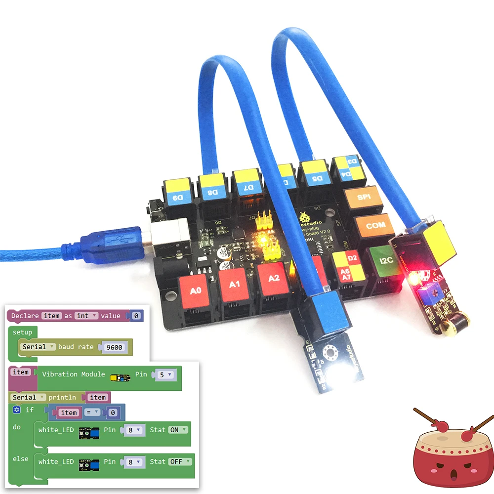 

Kitsbits Keyestudio EASY plug White LED Sensor Module Light Sensor Electronic Building Blocks for Arduino STEM Education