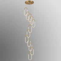 fanpinfando gold medern pendant lights modern design hall spiral staircase hanging lamp loft pendant lamp indoor lighting