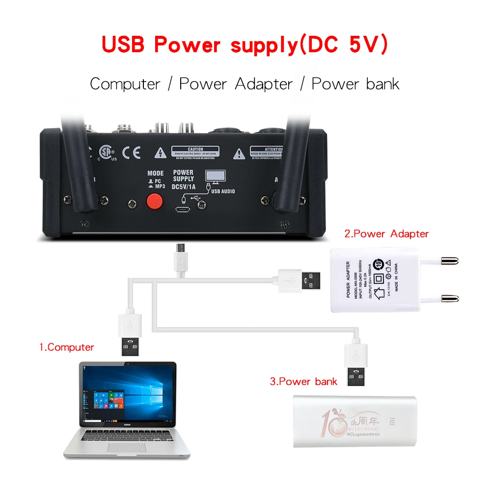 EYK EMC-G04 смешивание аудио с UHF беспроводным микрофоном 4-канальная стандартная