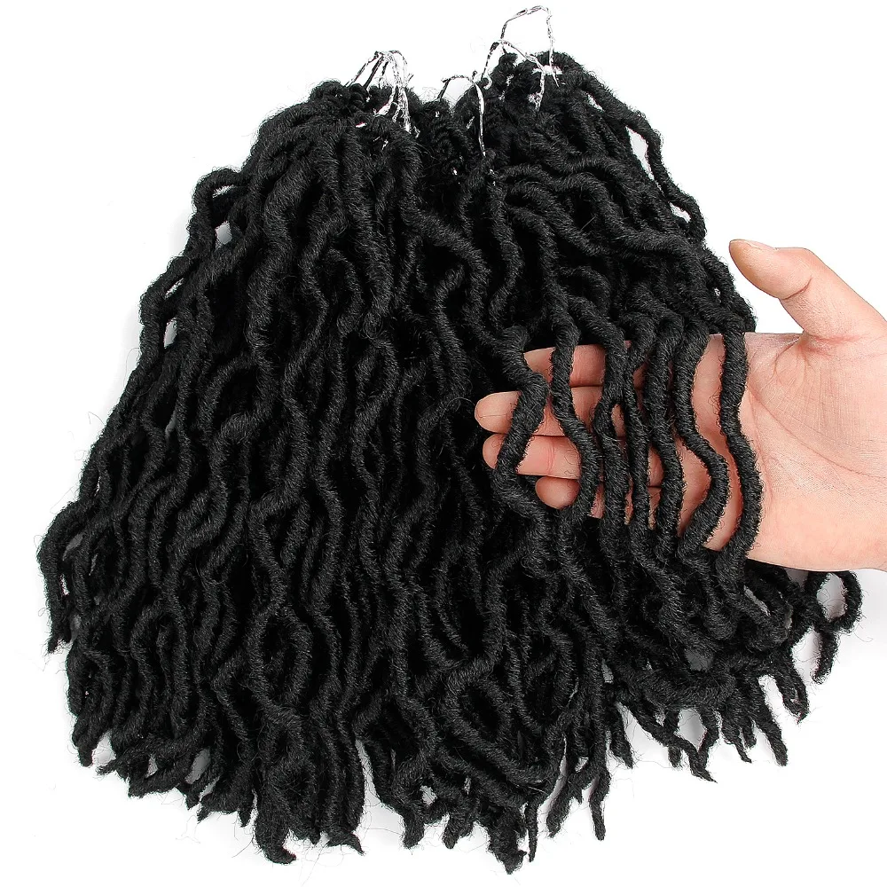 Faux Locs Curly накладные волосы на крючке, вьющиеся дреды волосы для наращивания 18 корня/пакет крючком вьющихся волос Синтетические Искусственные Locs в виде пряди волос