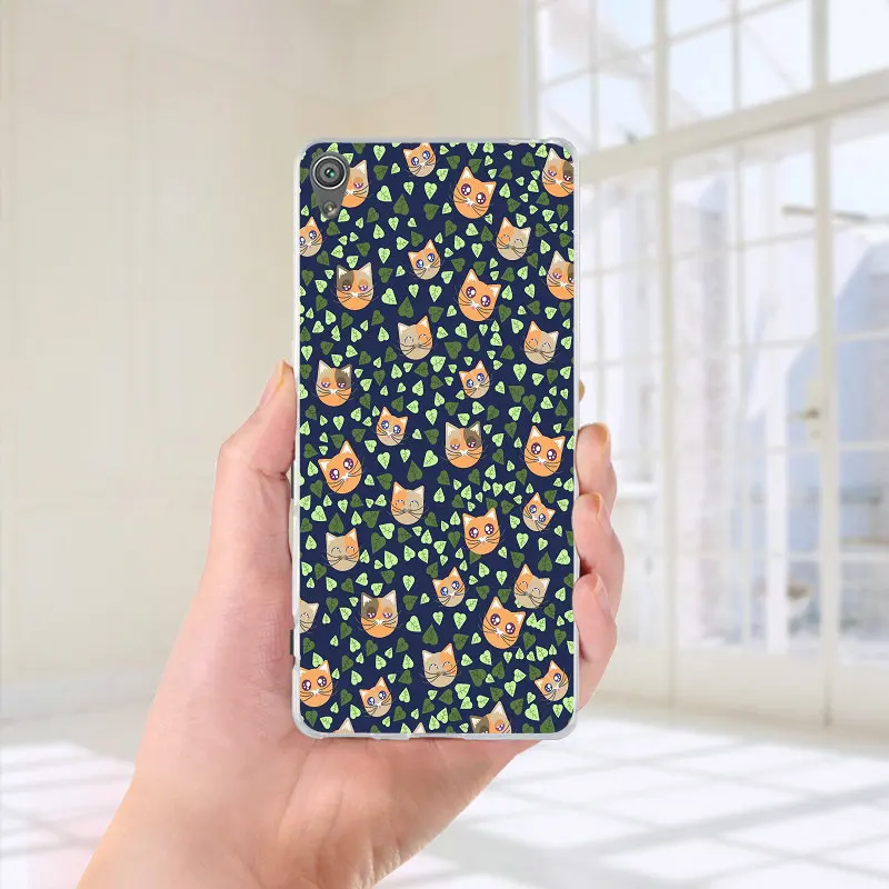 Мягкие силиконовые чехлы из ТПУ для телефона sony Xperia M2 M4 M5 чехол XA; XZ Z Z1 Z2 Z3 Z4 Z5 Compact E3 E5 T3 Shell Сумки с милым рисунком кота - Цвет: Picture 8