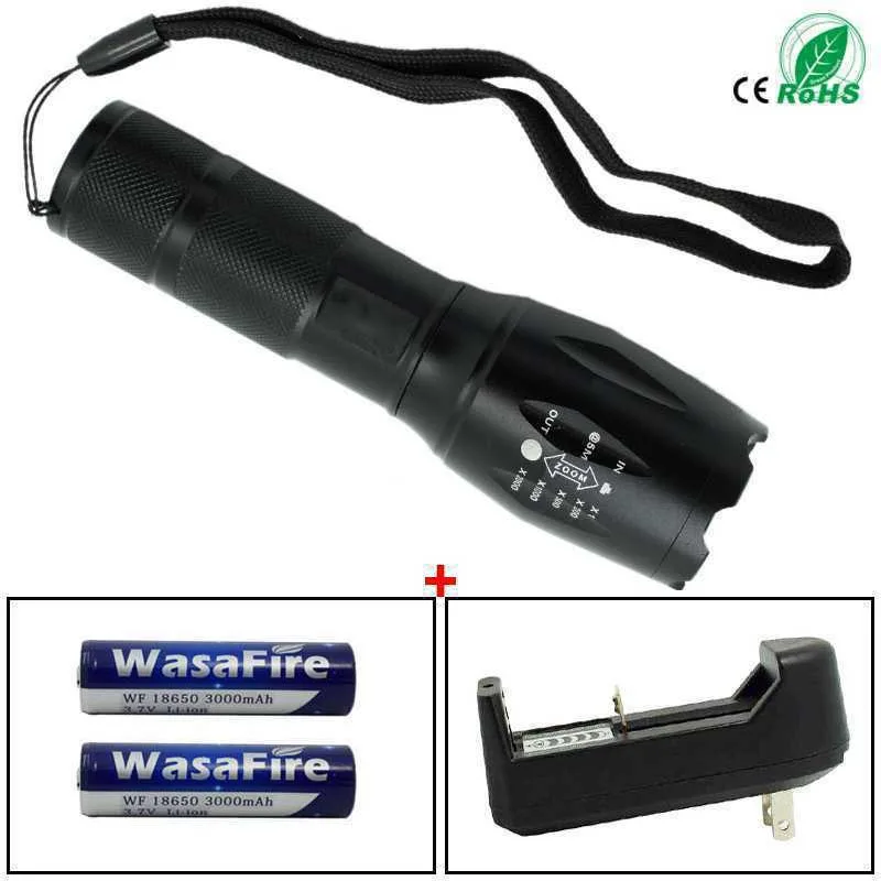 Масштабируемый светодиодный фонарик T6 с 5 режимами высокая яркость 3800 люмен