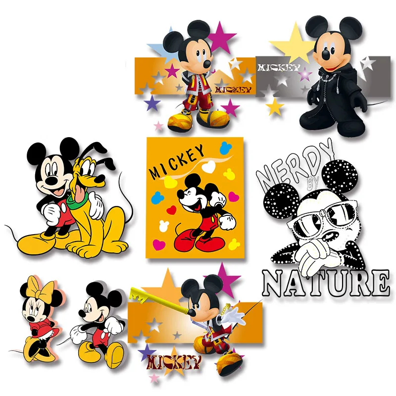 

Mickey Pluto Disney animation Thermal transfer printing Heat Transfer PVC Patch Washable Applique on Clothes