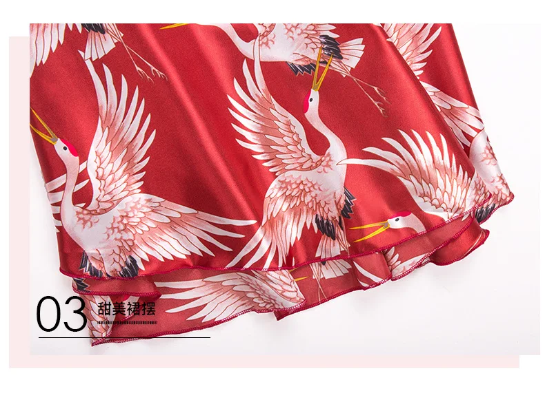 YAO TING summer woman pajamas Cotton Printing Nightwear Faux Silk Satin Female Homewear fashion sexy lingerie pajamas new