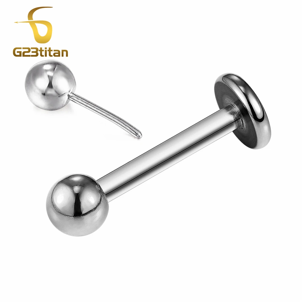 

16G Titanium Threadless Labret Rings Body Jewelry Plus in Lip Stud Ear Cartilage Helix Tragus Lobe Earring Gothic Accessories