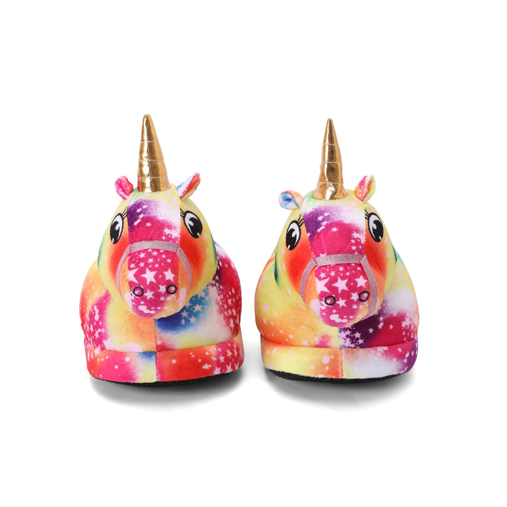 Тапочки для мальчиков с рисунком единорога Детские пижамы кигуруми Обувь