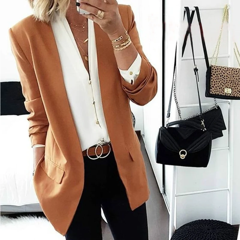 Taniafa 2019 Новое поступление тонкий пиджак женский осенний Повседневный офисный