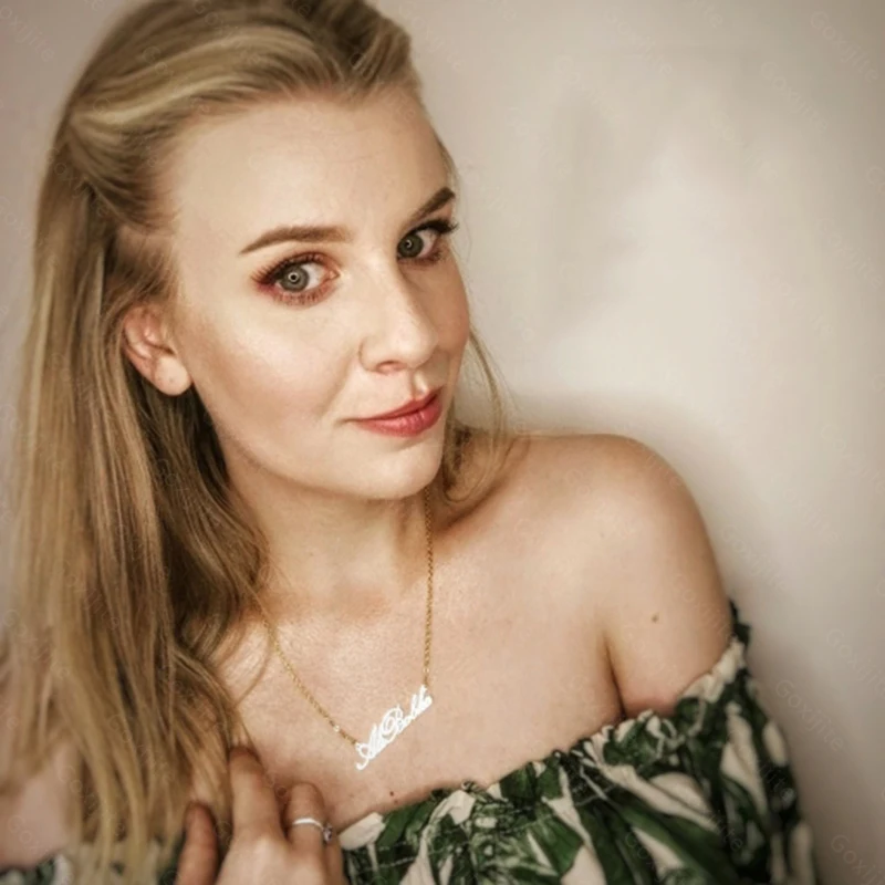 

Goxijite Custom Name Necklaces Stainless Steel Birthday Stone Zirconia Necklace With Crown Personalized Name Custom Jewelry Gift