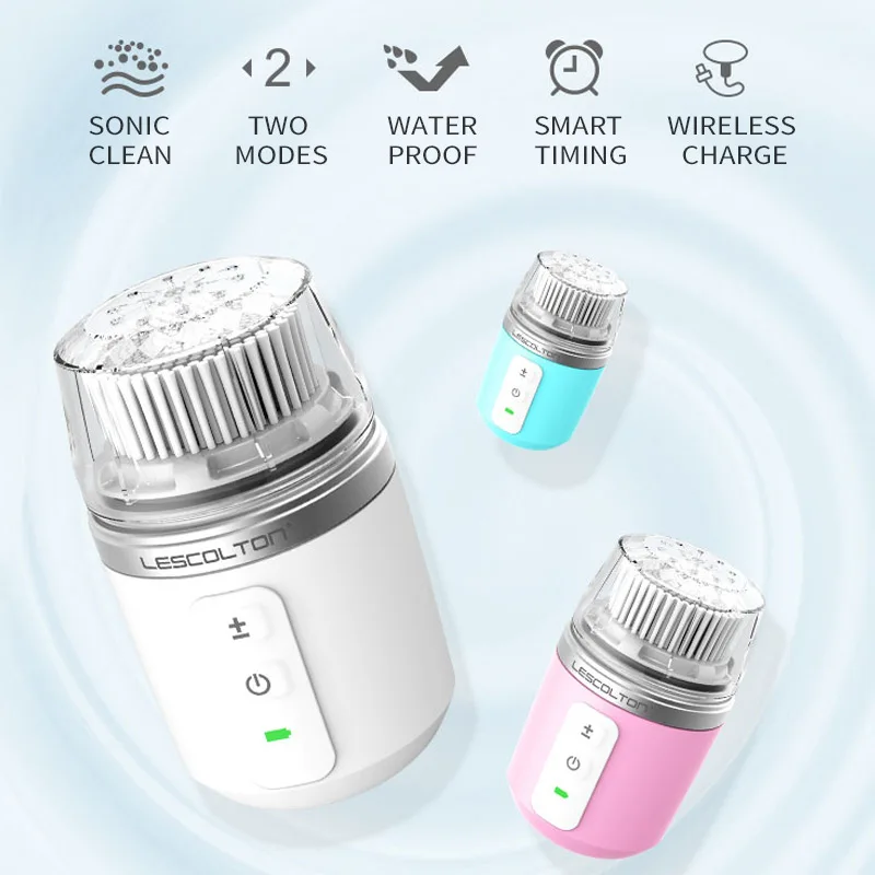 Ультразвуковая щетка Lescolton для очищения лица водонепроницаемая с usb зарядкой