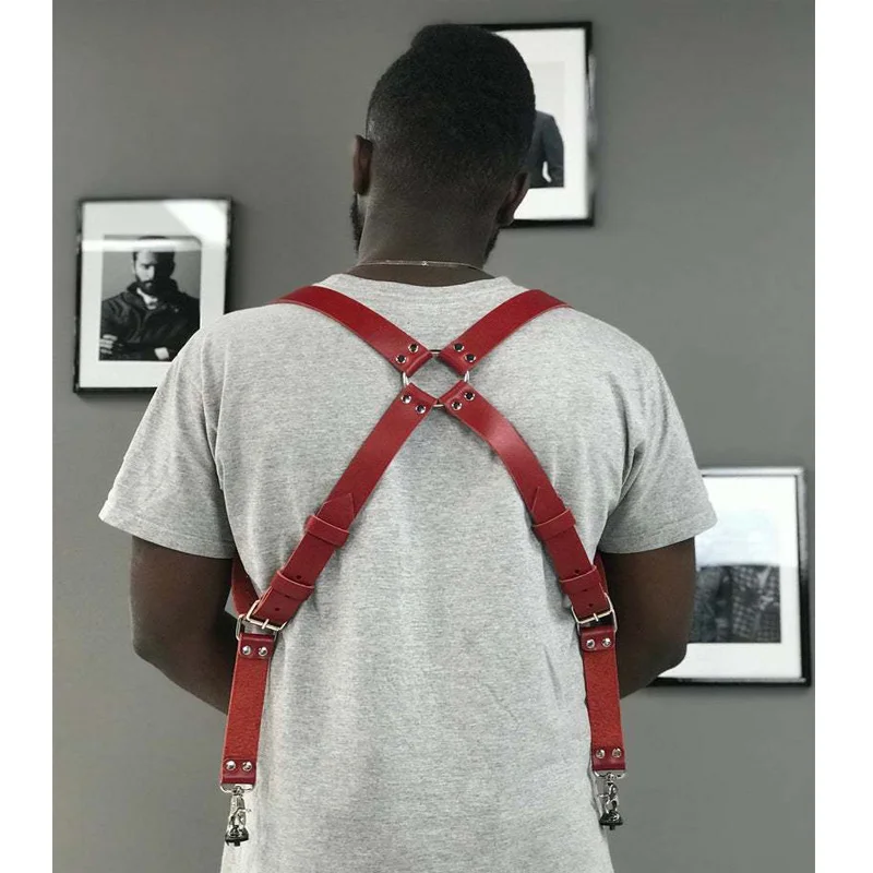 Стильные Мужские Двойные подтяжки из искусственной кожи ремни для камеры