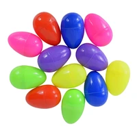 12pcs mixed color easter egg plastic eggs party decoration for home kids diy craft toys empty chocolate candy box wedding easter
