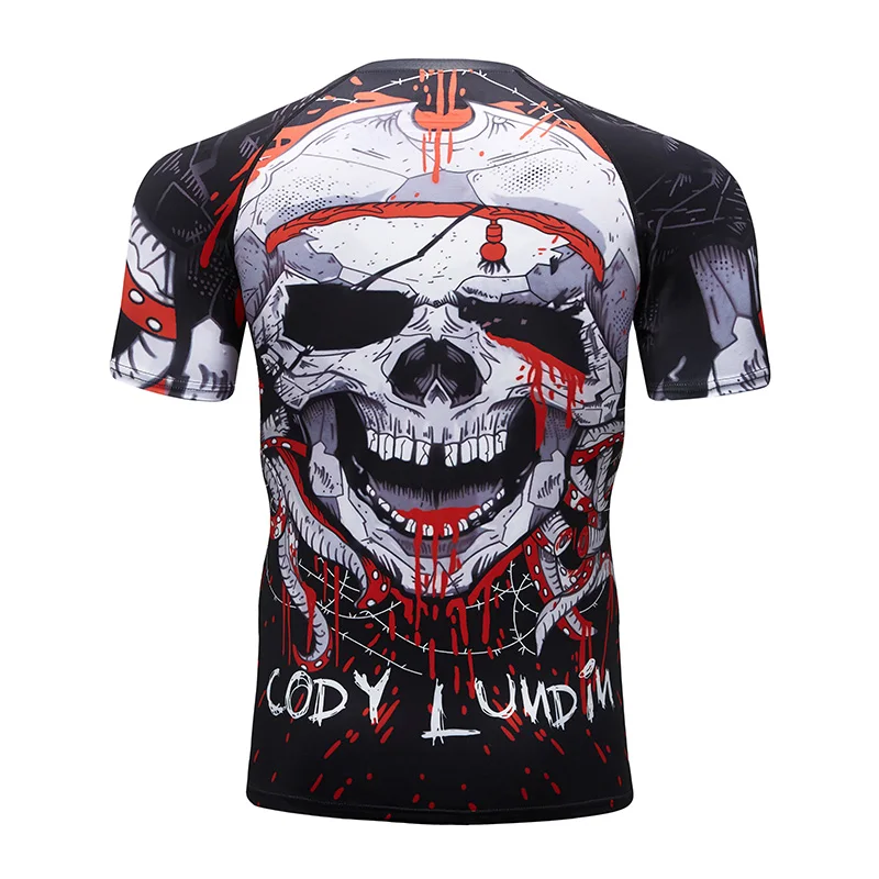 

Фитнес-тренировка Cody Lundin горячая Распродажа MMA с коротким рукавом Высокое качество полностью Sublimaion рубашки