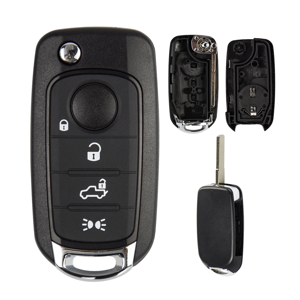 

OkeyTech New Fashion Style 4 Buttons Flip Folding Remote Car Key Shell Fob Case Cover For Fiat Egea Tipo 500X High Quality