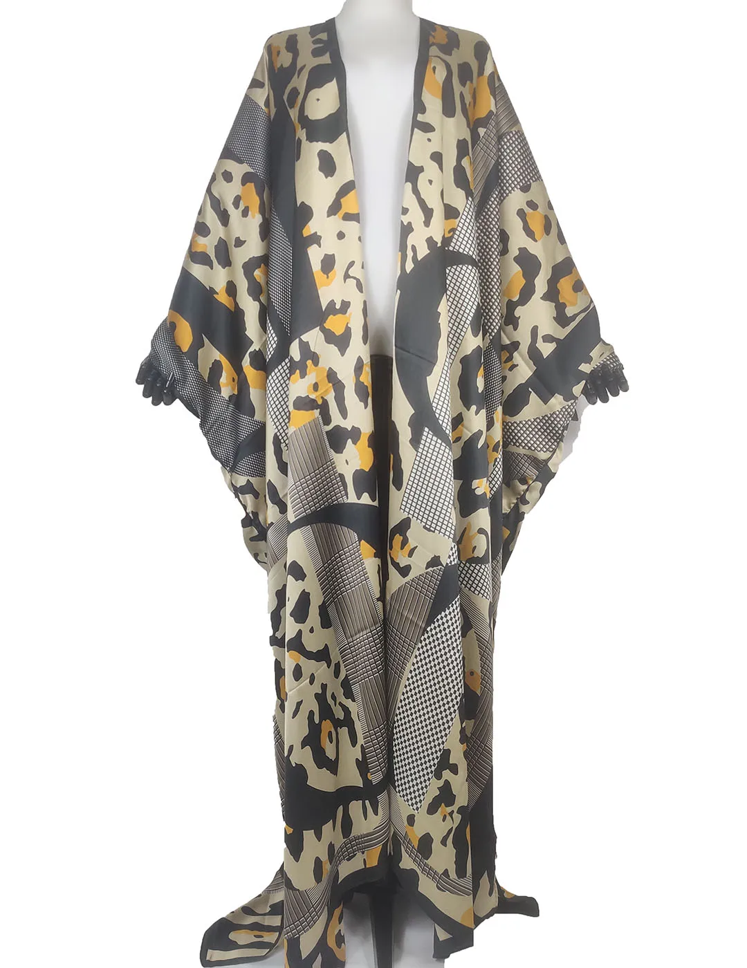 

2022 New Fashion Spring Bohemian Oversize Muslim Kaftan Kimonos For Women Dashiki African Irregular Loose Batwing Duster Coat
