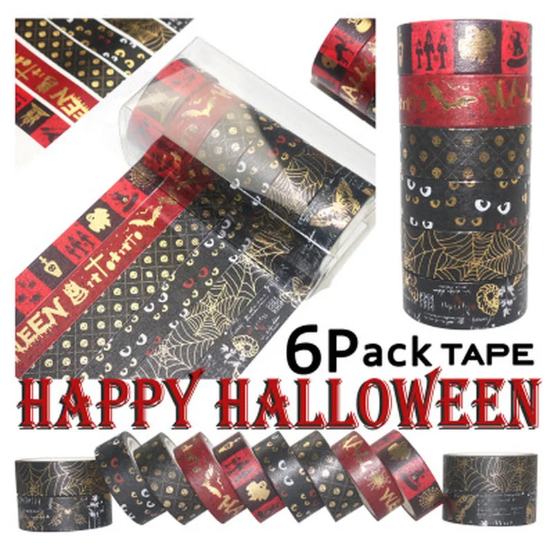 

6PCS/Set Halloween Washi Tape Washi Stickers Tape DIY Diary Album Journal Scrapbooking Decoration Hallowmas Stickers