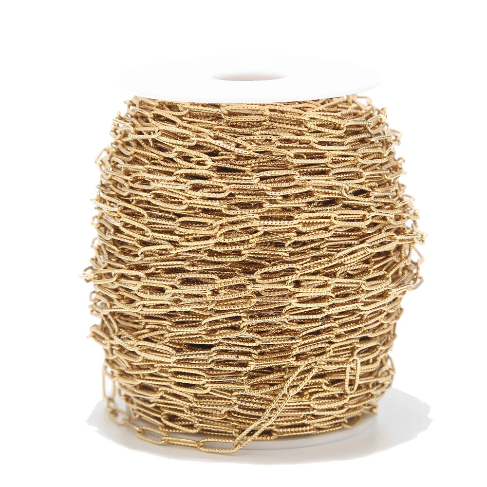 Цепочки Rolo овальной формы из нержавеющей стали длина 1 м ширина 4 мм новейший