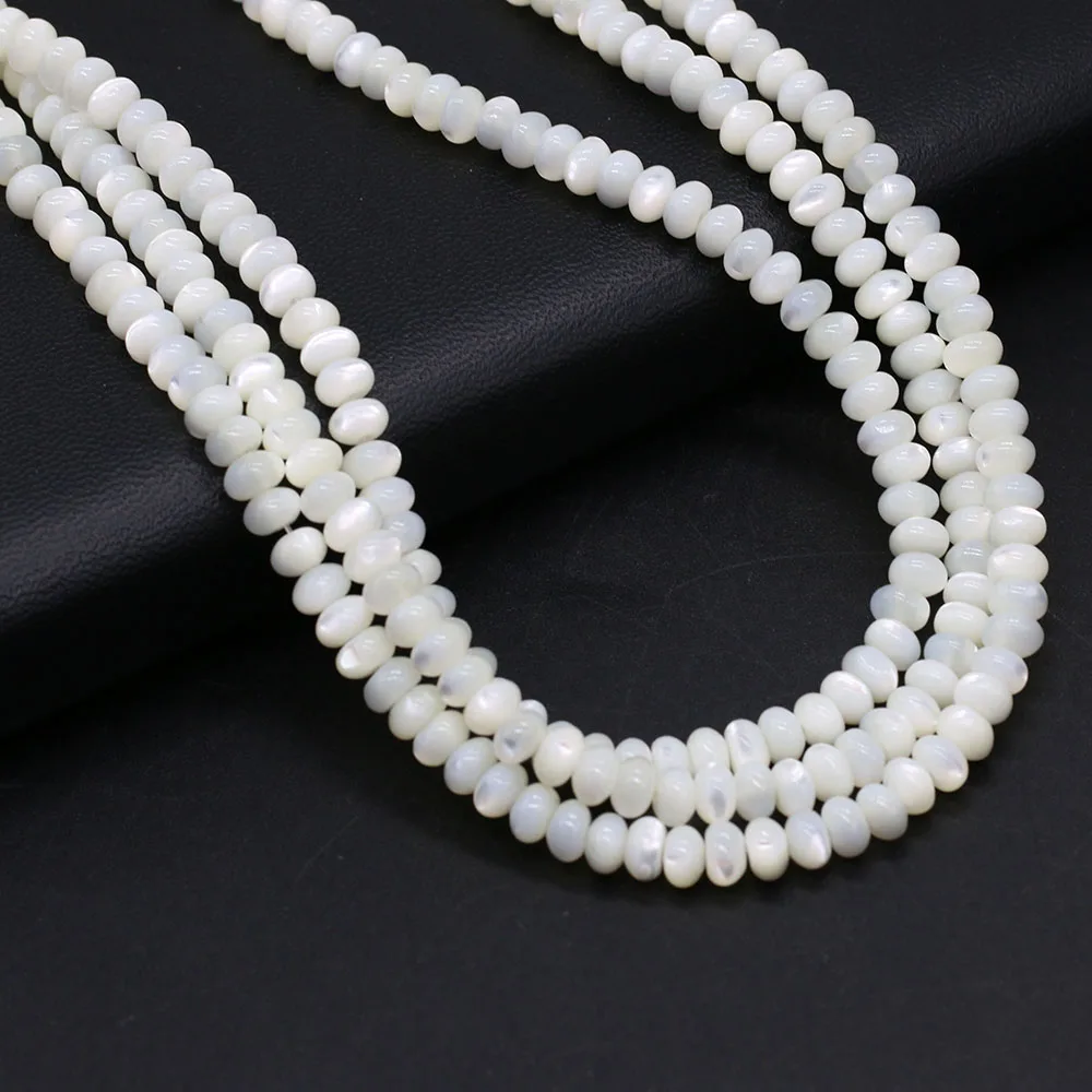 

Natural Freshwater White Shell Beaded Abacus Shape Shell Loose Spacer Beaded For Jewelry Making DIY Bracelet Necklace Handmade