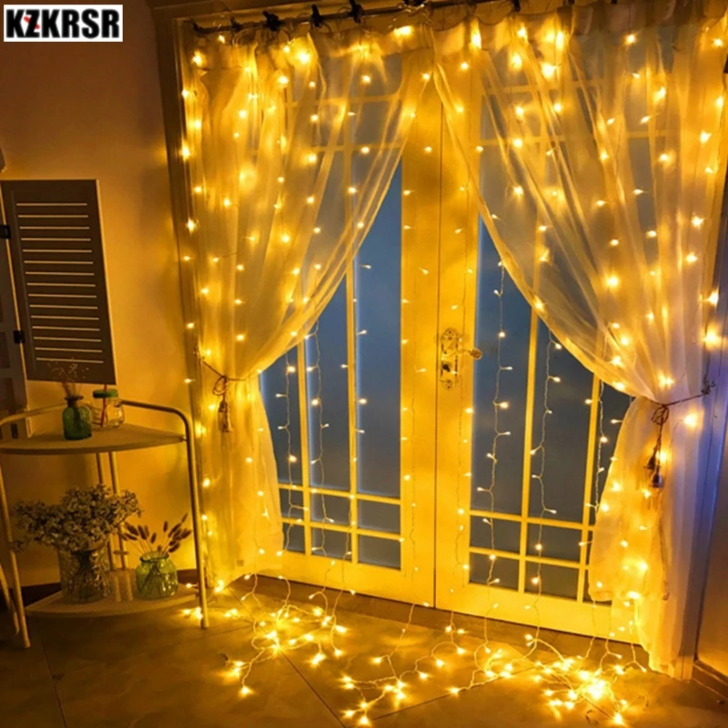 Светодиодная занавеска для сосульки Сказочная гирлянда водонепроницаемая