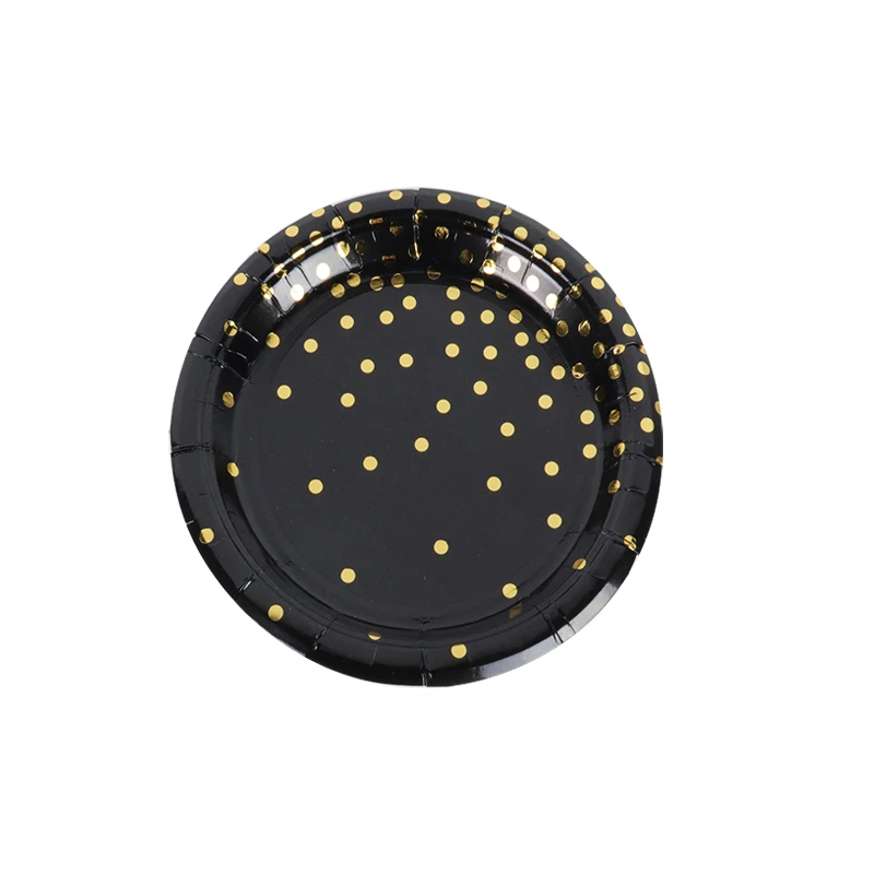 Белое платье в Золотой горошек Одноразовая посуда для вечеринок бумажные