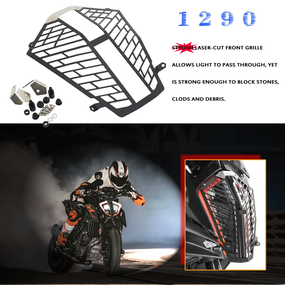 

Motorcycle Accessories For 1290 Super Adventure ADV S R Headlight Protector Grille Guard Cover Protection Grill 2017 - 2021