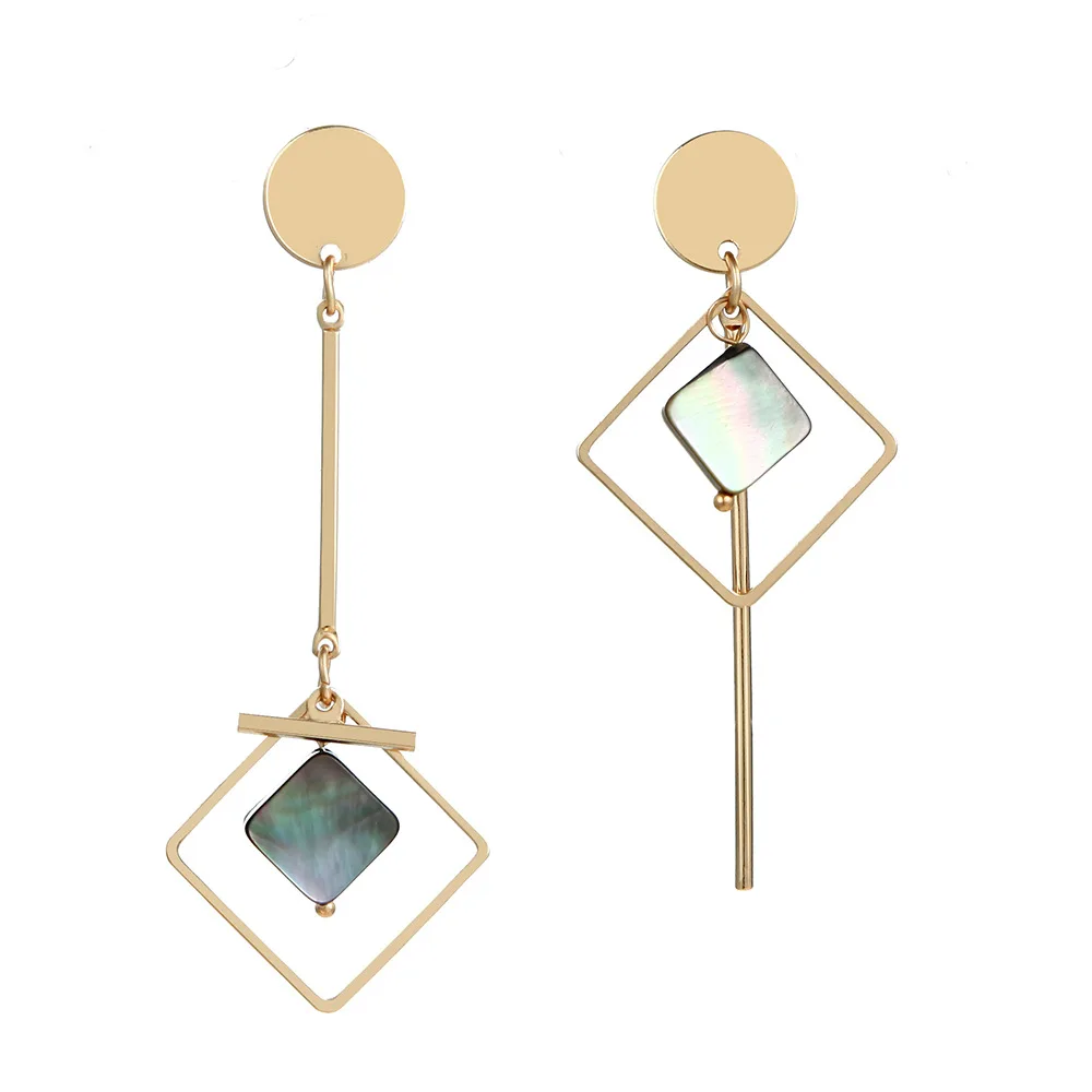 

Fashionable New Geometric Earrings Long Personality Asymmetric Earrings Square Shaped