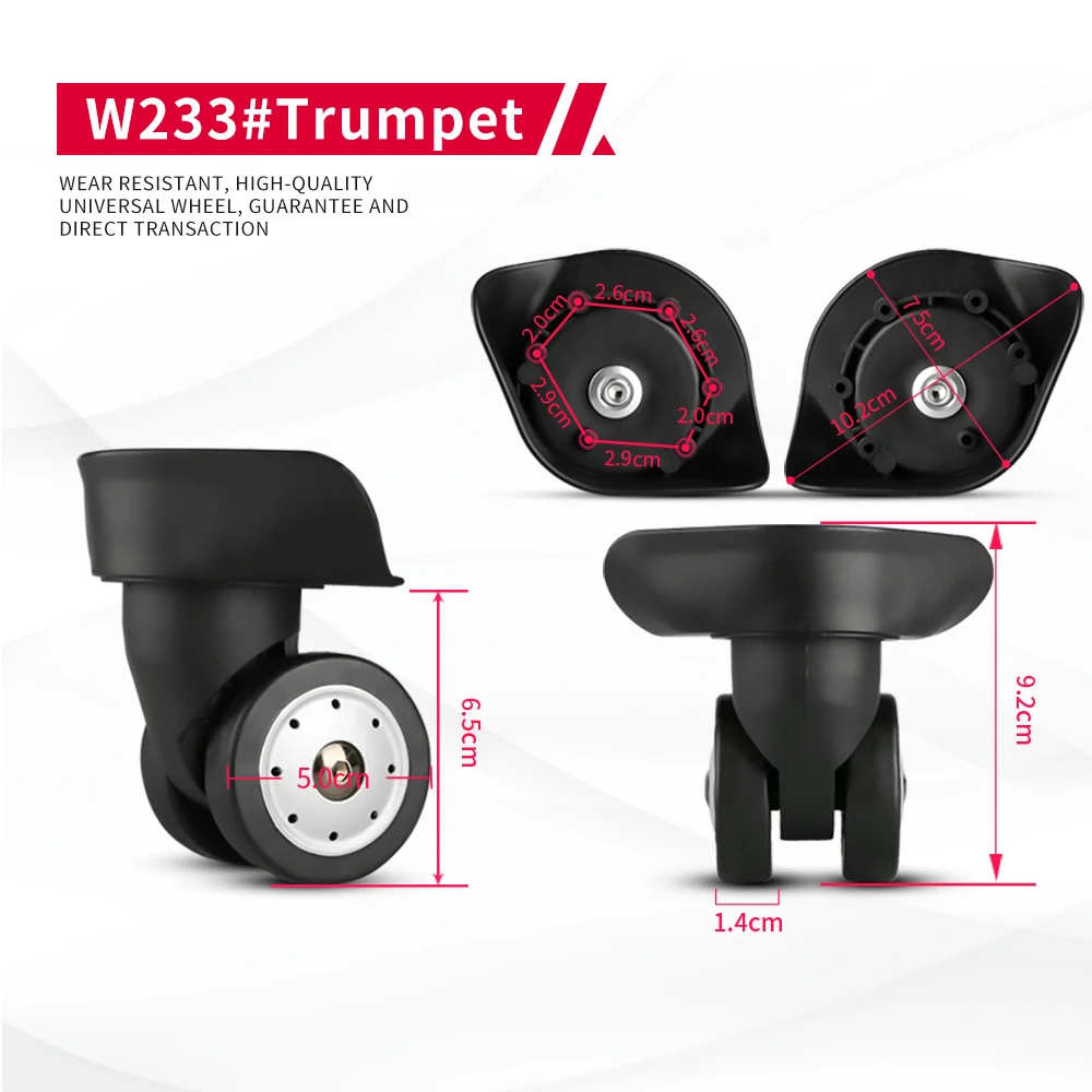 DILONG W233 Trolley luggage wheels accessories repair password suitcase universal wheel custom rubber wear-resistant caster