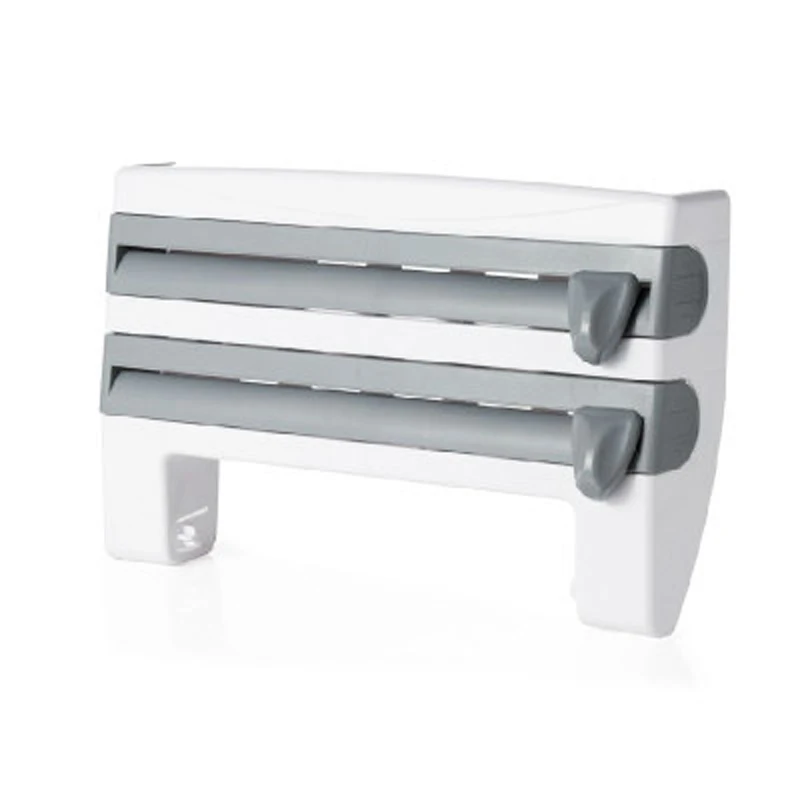 

Creative Kitchen Cling Film Storage Rack Multifunctional Aluminum Foil Barbecue Paper Towel Rack With Tape Cutter Kitchen Tools