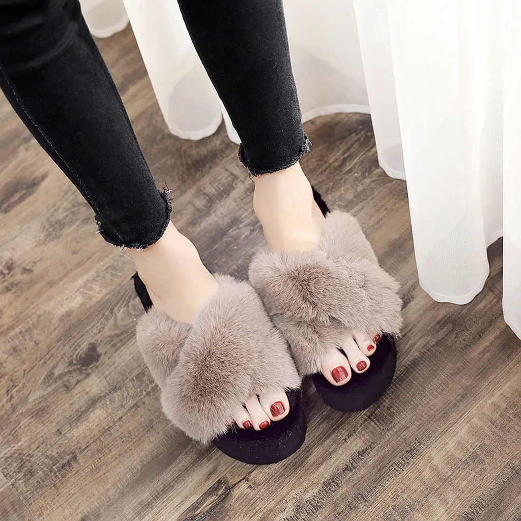 Женская обувь с открытым носком повседневные домашние теплые хлопковые Тапочки