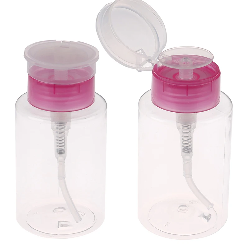 

1Pcs Clear Pump Dispenser Perfume Bottle Container For Acetone Polish Remover Alcohol Liquid Essential Oil Travel Bottle Empty