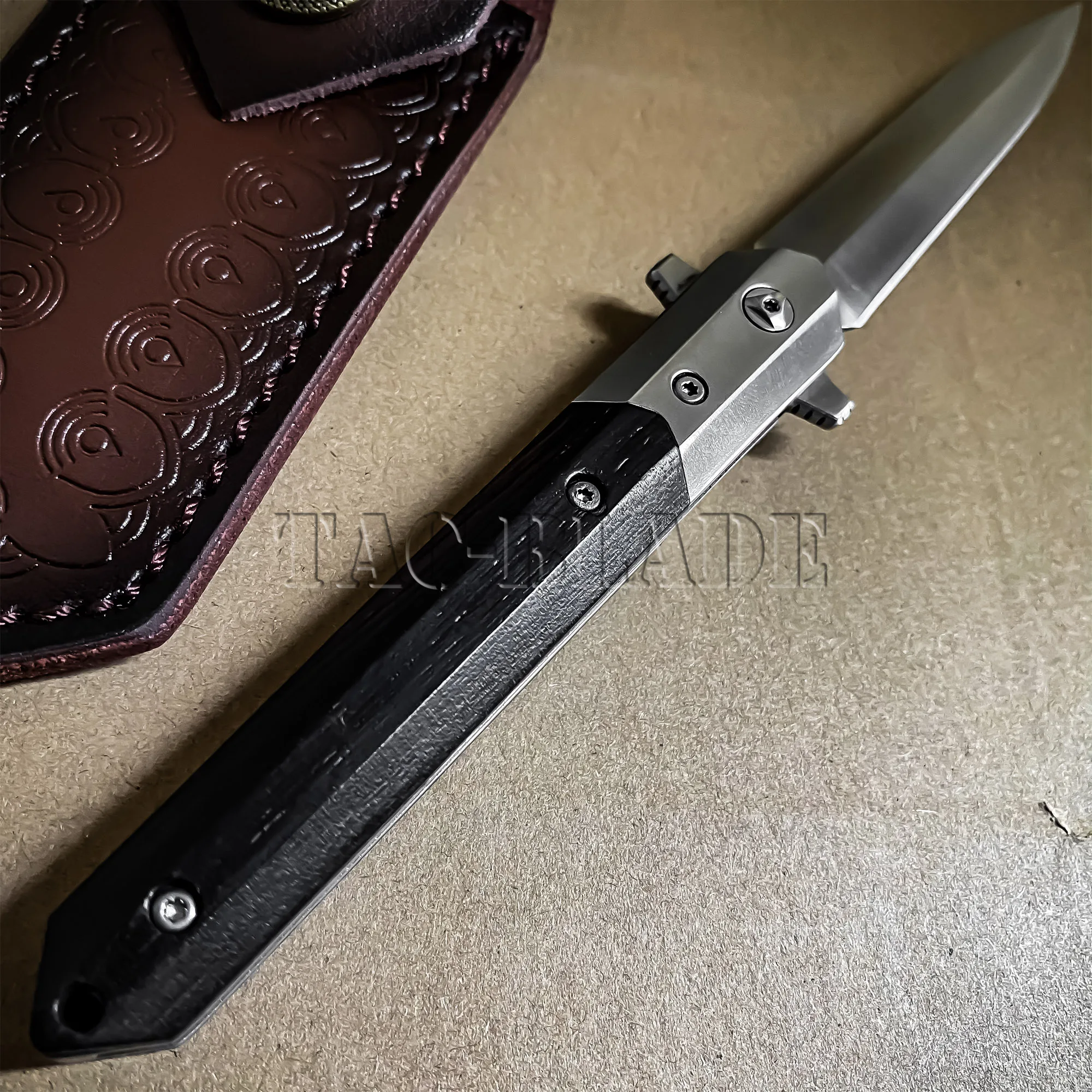 

Flipper Ball Bearing Tactical Folding Knife M390 Steel Blade Survival Pocket Knives Wood Handle Hunting Small EDC Tools