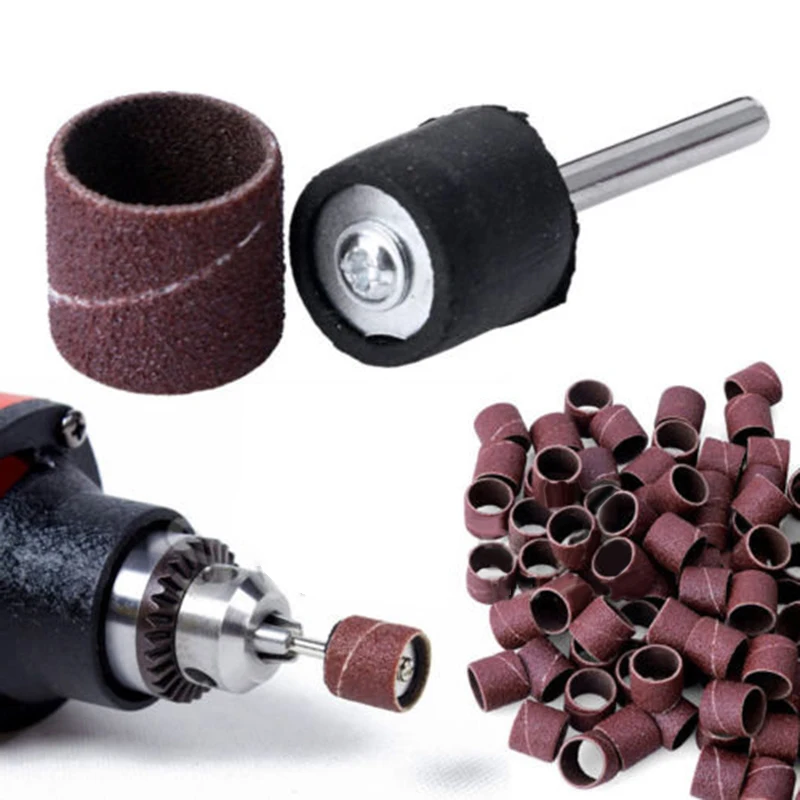 

1/8" Shank Sanding Bands Drum 80 Grit Electric Drill Bit Sandpaper Abrasive
