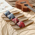 Suihyungлетние тапочки льняные для женщин и мужчин; Мягкая Нескользящая домашняя обувь из ЭВА; Женские повседневные шлепанцы; Вьетнамки; Женские сандалии на плоской подошве