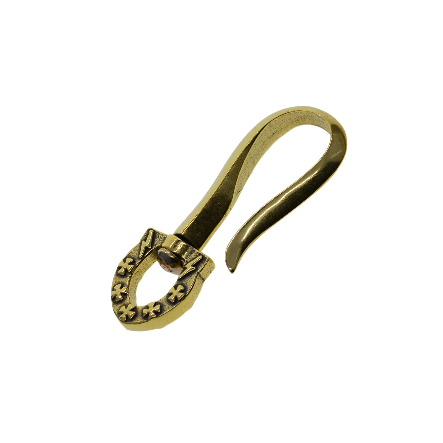 Крест молния Сердце твердой древесины Ретро латунные вертлюжные японский