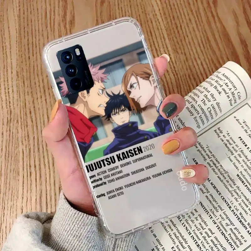 

Jujutsu Kaisen Satoru Gojo anime Phone Case Transparent For OPPO A 3 5 33 7 8 52 9 11 32 53S F 9 11 Realme X T 7 50 7 PRO